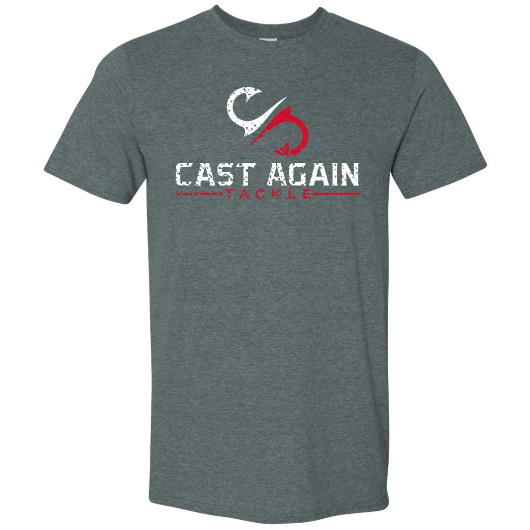 Grey Short Sleeve Red White Logo T-Shirt