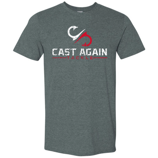 Grey Short Sleeve Red White Logo T-Shirt
